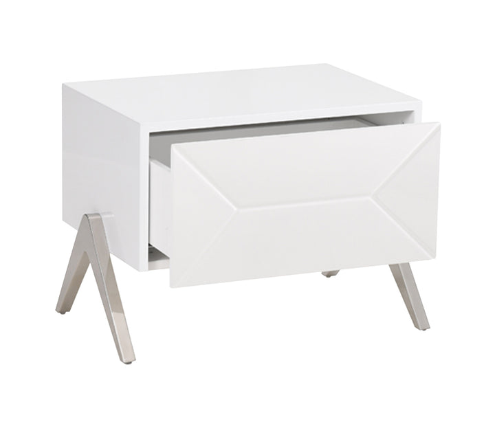 Candid Modern White Nightstand - View 4