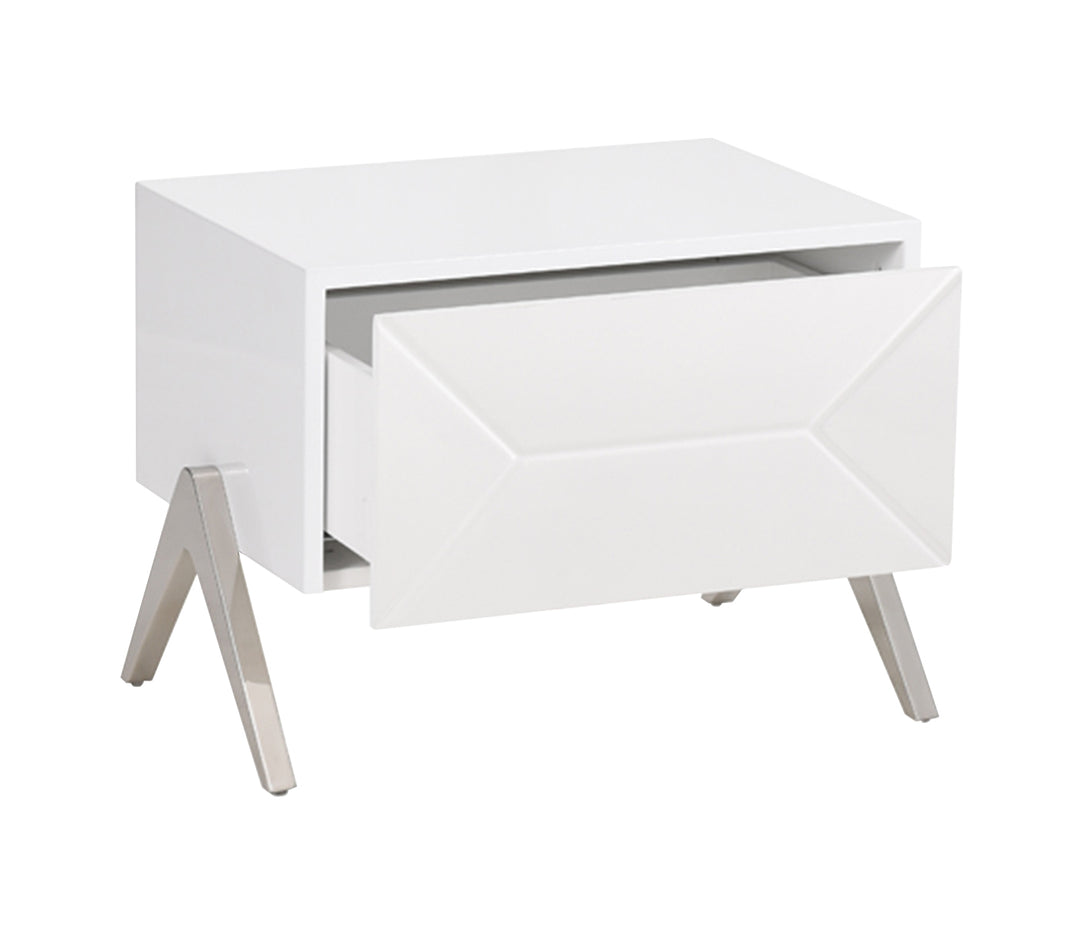 Candid Modern White Nightstand
