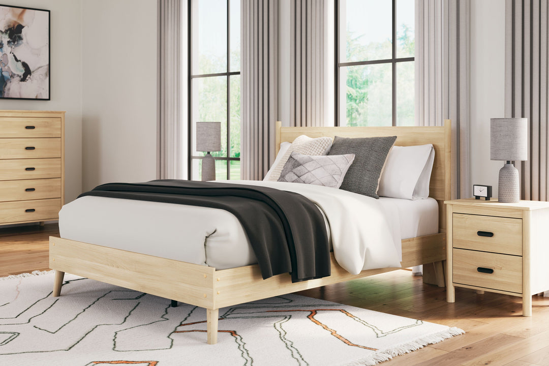 Cabinella - Queen Platform Panel Bed - Tan by Ashley Furniture product image