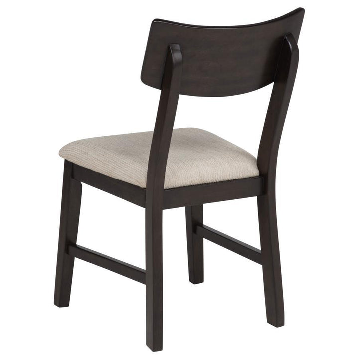 Catley - 5 Piece Round Drop Leaf Dining Table Set - Dark Coffee