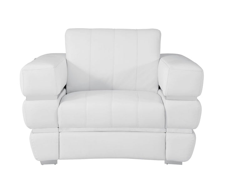 DivanItalia 904 Chair in Top-Grain Italian Leather - White