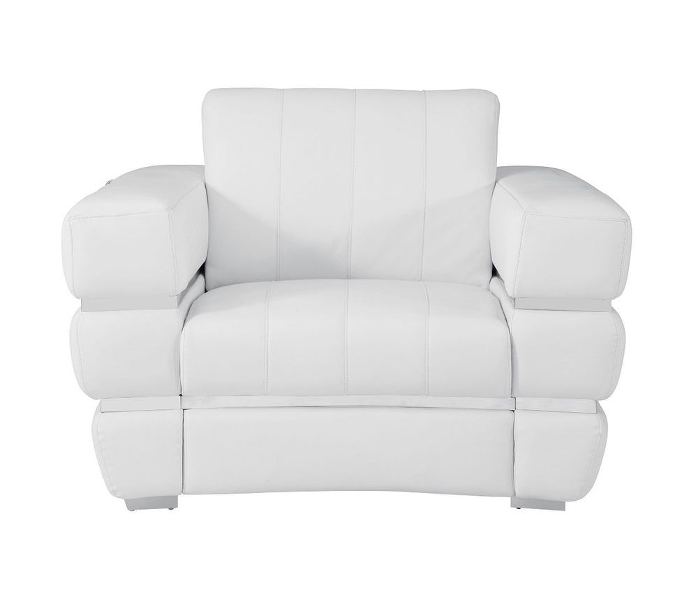 DivanItalia 904 Chair in Top-Grain Italian Leather - White