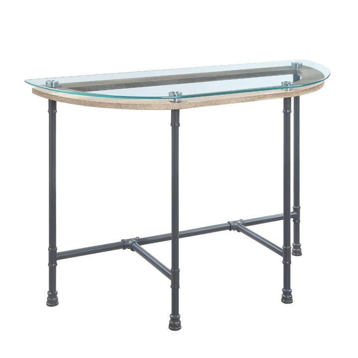 Brantley - Sofa Table - Clear Glass & Sandy Gray