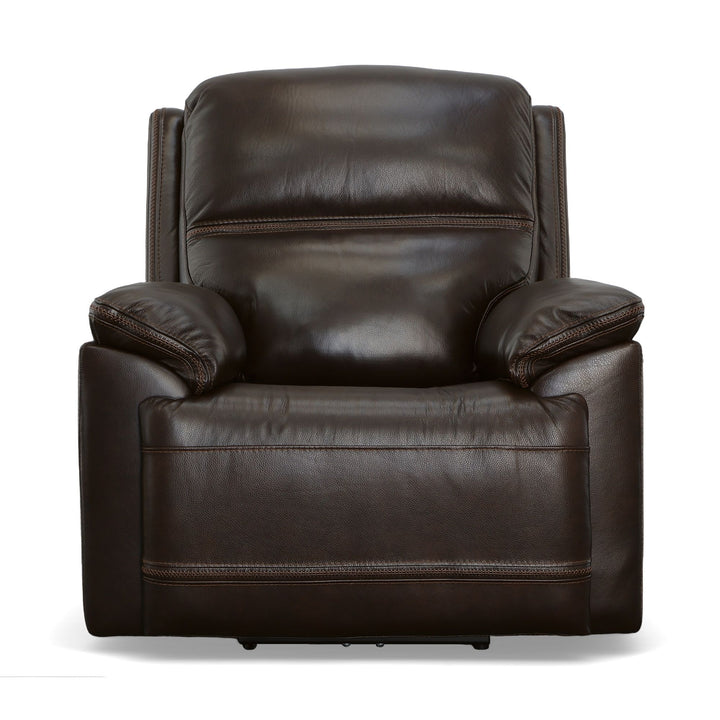 Jackson Leather Power Recliner with Power Headrest in Dark Brown