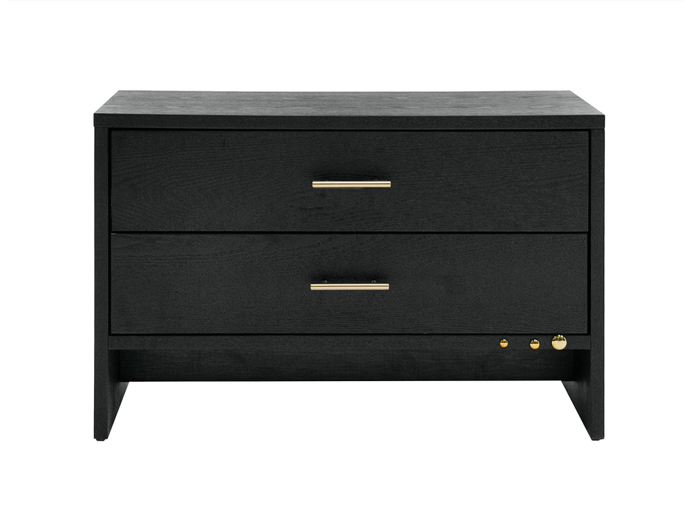 Wales Modern Grey Ash 2-Drawer Nightstand