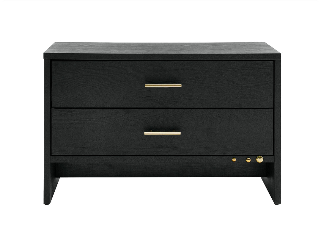 Wales Modern Grey Ash 2-Drawer Nightstand