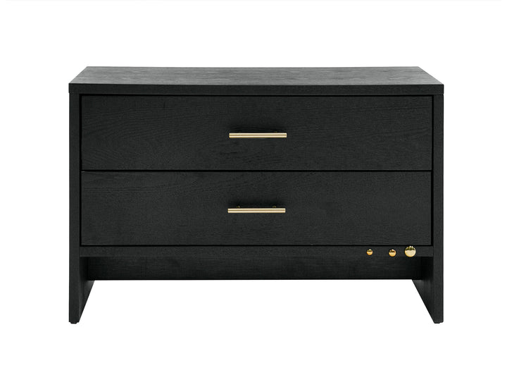 Wales Modern Grey Ash 2-Drawer Nightstand