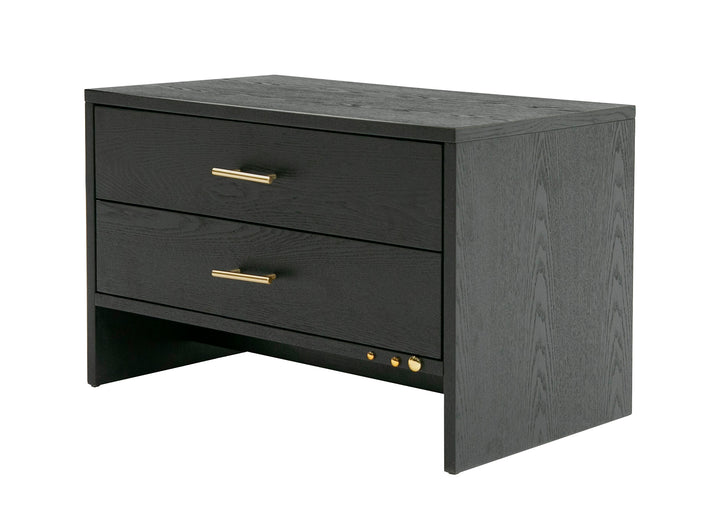Wales Modern Grey Ash 2-Drawer Nightstand