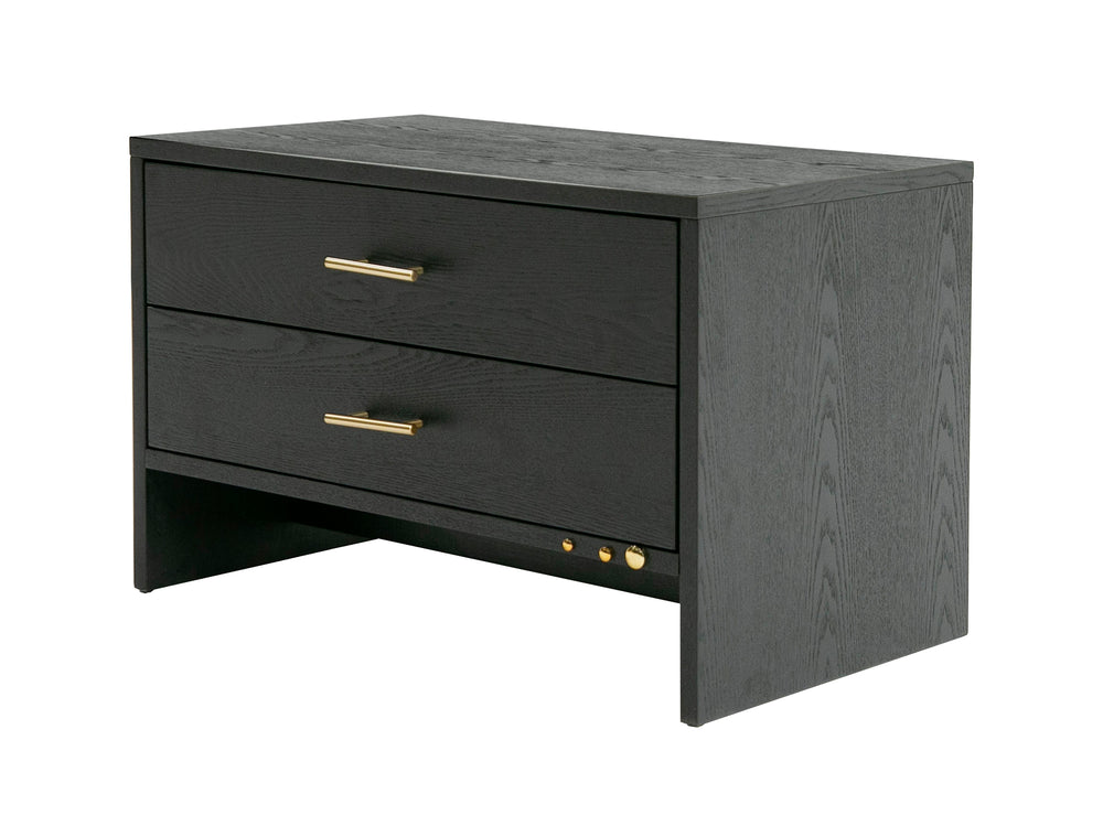 Wales Modern Grey Ash 2-Drawer Nightstand - View 3