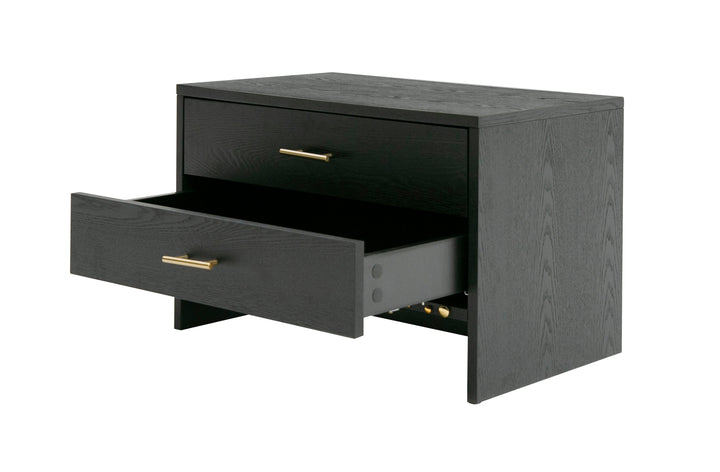 Wales Modern Grey Ash 2-Drawer Nightstand