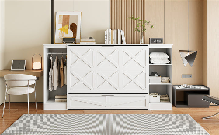 2twin-size-murphy-bed-with-bedside-shelves-and-wardrobe-white