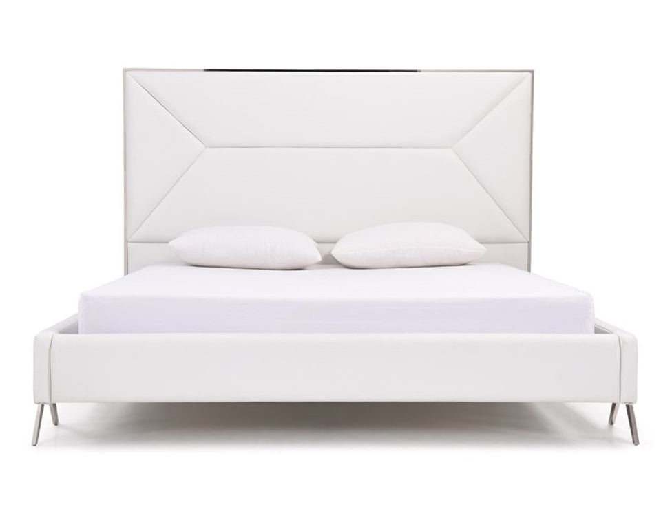 Candid Modern White Bed