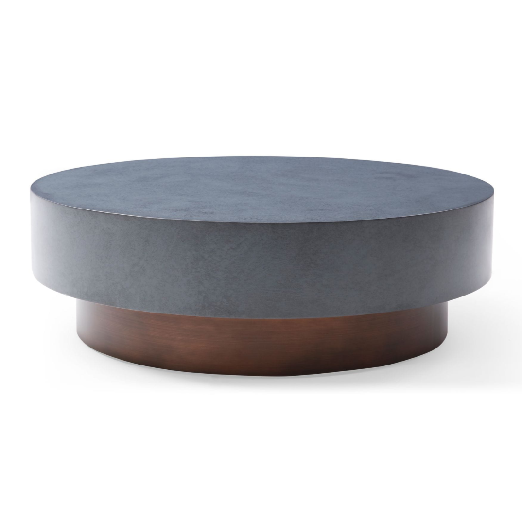 Zachary - Modern Metal & Antique Copper Coffee Table