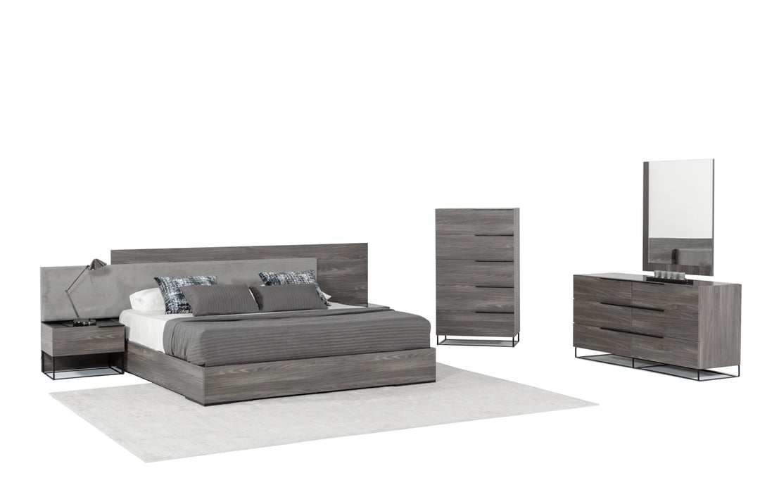 Enzo Italian Modern Grey Oak Nightstand