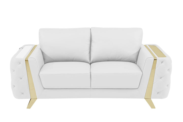 DivanItalia 1050 3-Piece Sofa Set in Top-Grain Italian Leather - White