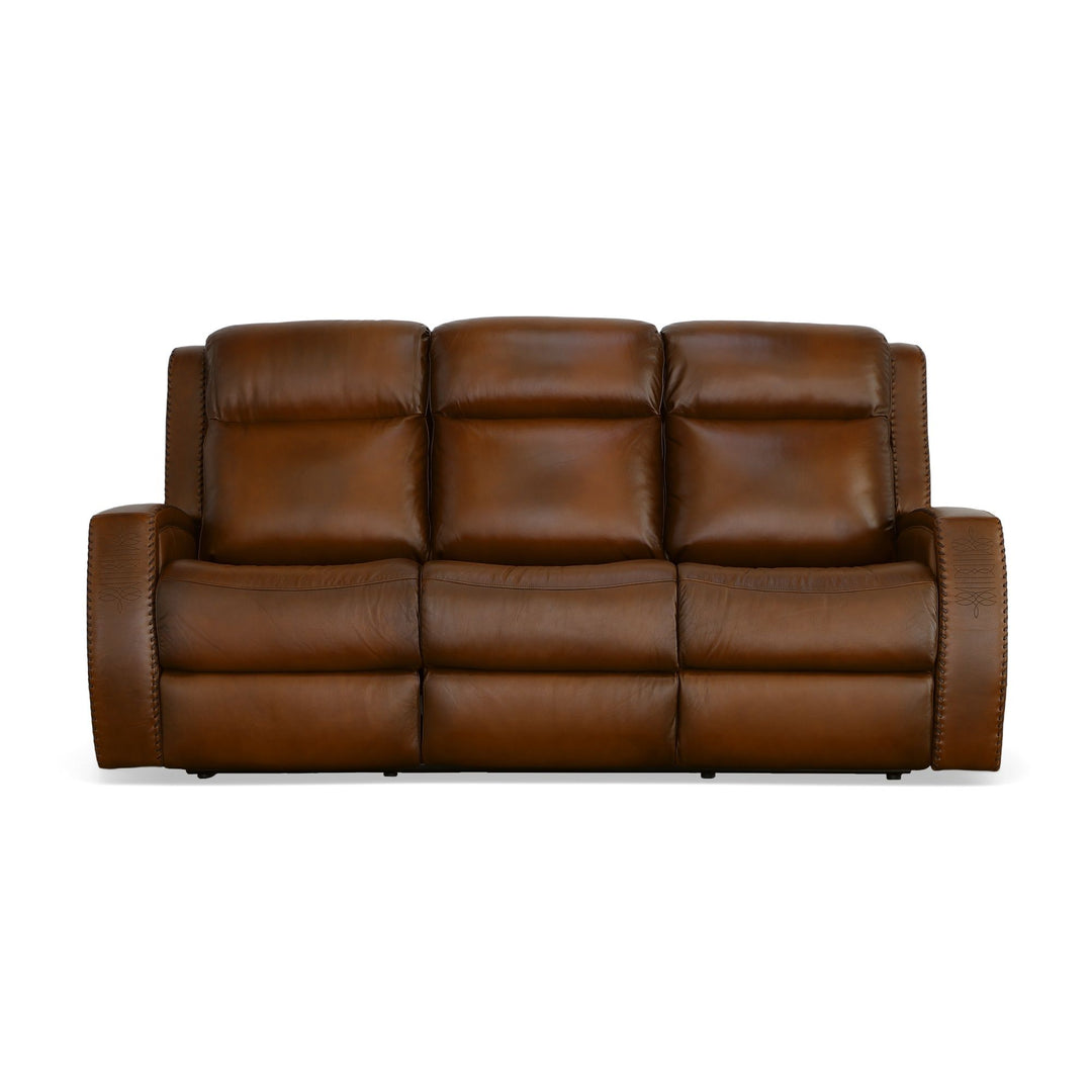 Mustang Power Sofa With Power Headrest Rust