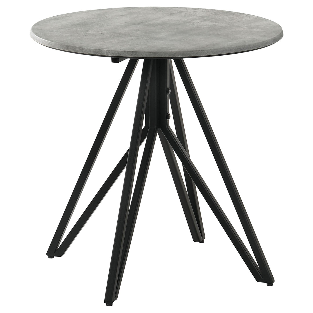 Coaster Furniture 736177 Hadi Round SmartTop Side End Table Cement and Gunmetal