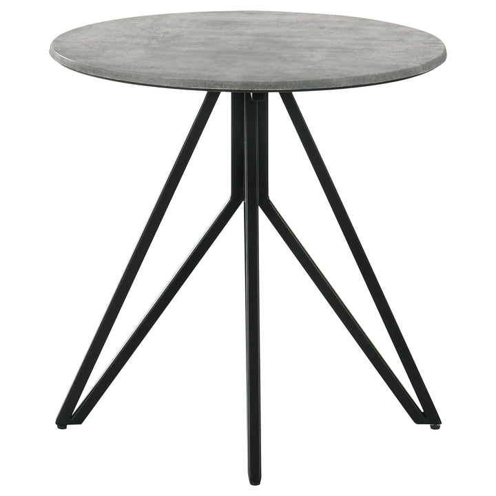 Hadi - 2 Piece Round Smarttop Coffee And End Table Set - Cement