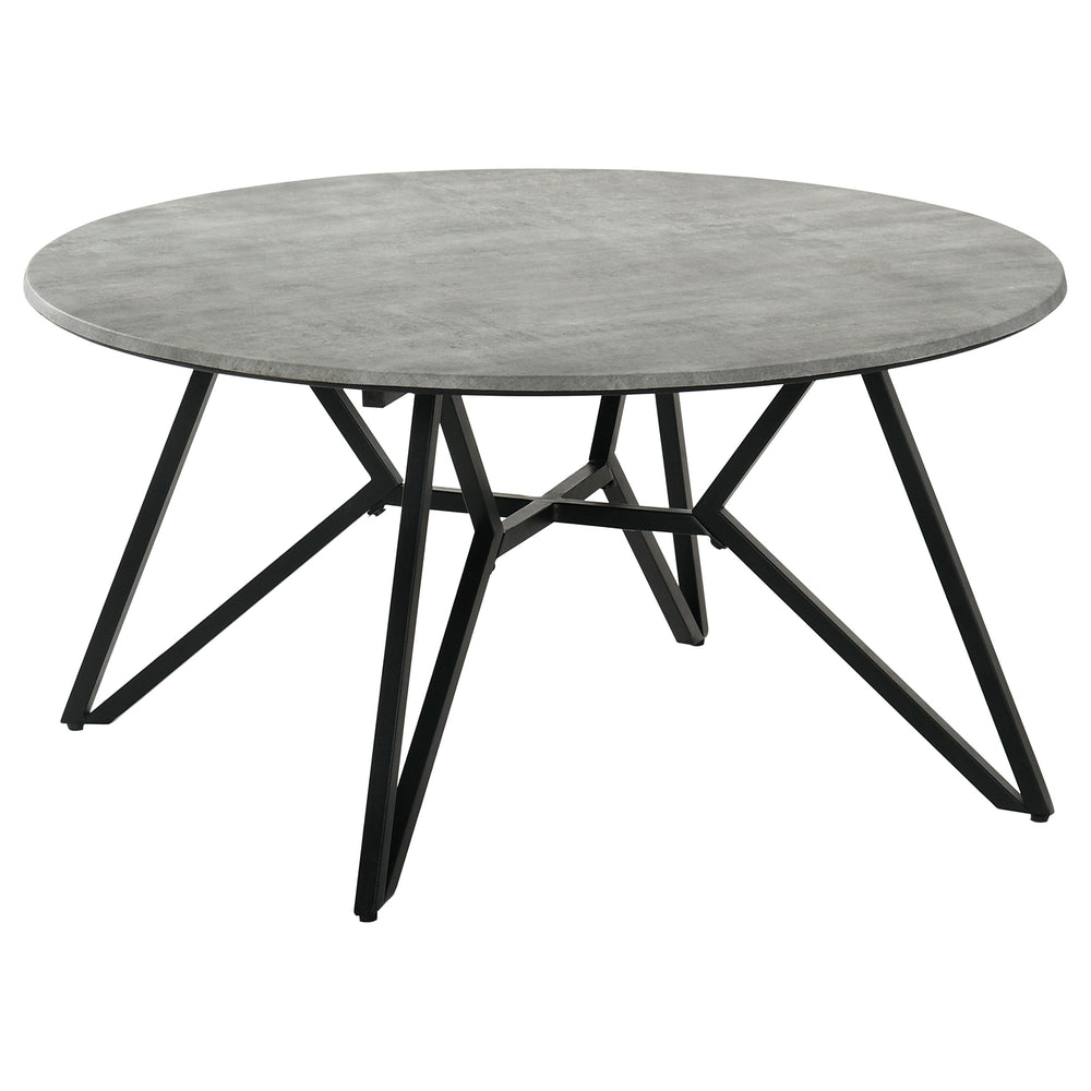 Hadi - 2 Piece Round Smarttop Coffee And End Table Set - Cement