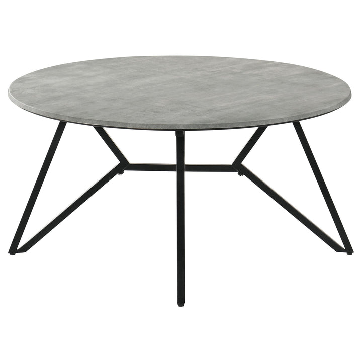Coaster Furniture 736178-S2 Hadi 2-piece Round SmartTop Coffee and End Table Set Cement