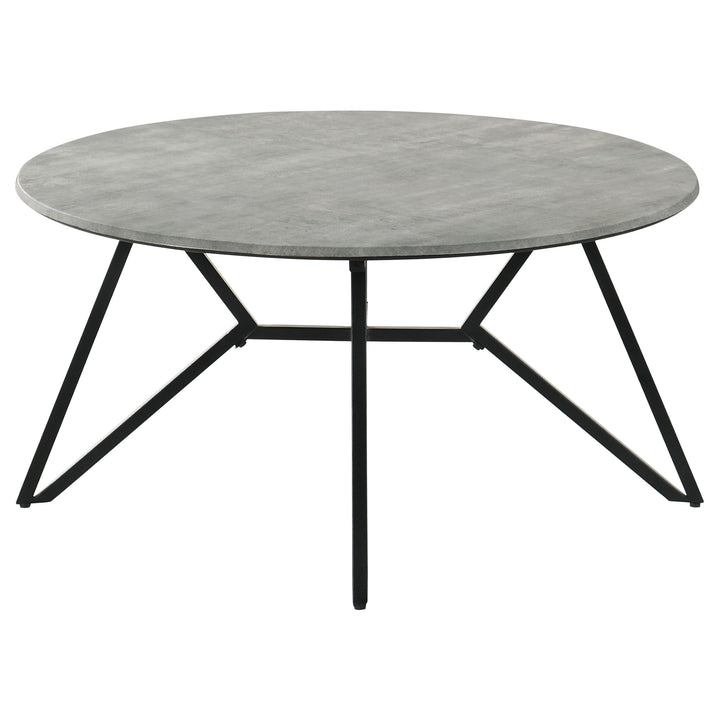 Hadi - 2 Piece Round Smarttop Coffee And End Table Set - Cement