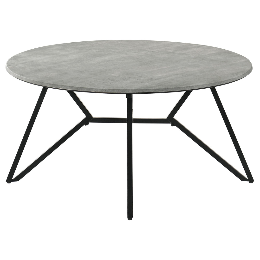 Coaster Furniture 736178-S3 Hadi 3-piece Round SmartTop Coffee and End Table Set Cement