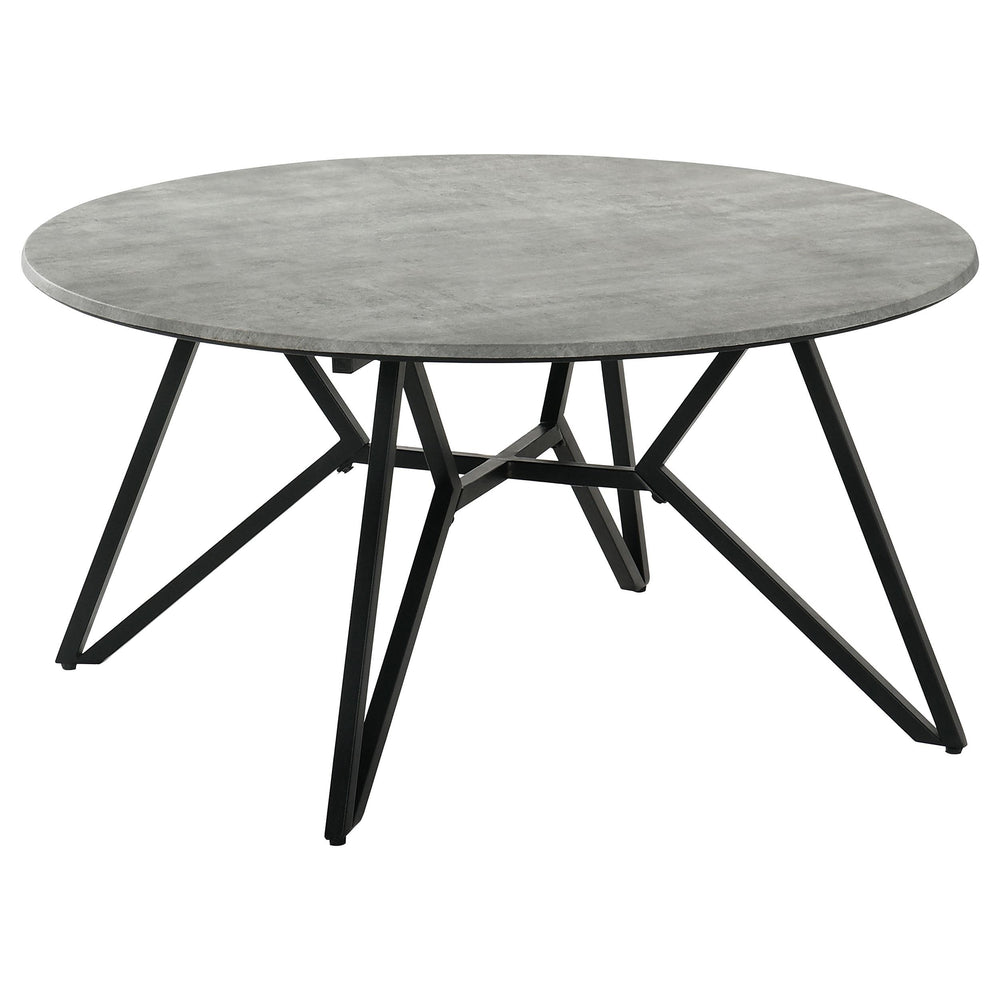 Coaster Furniture 736178 Hadi Round SmartTop Coffee Table Cement and Gunmetal