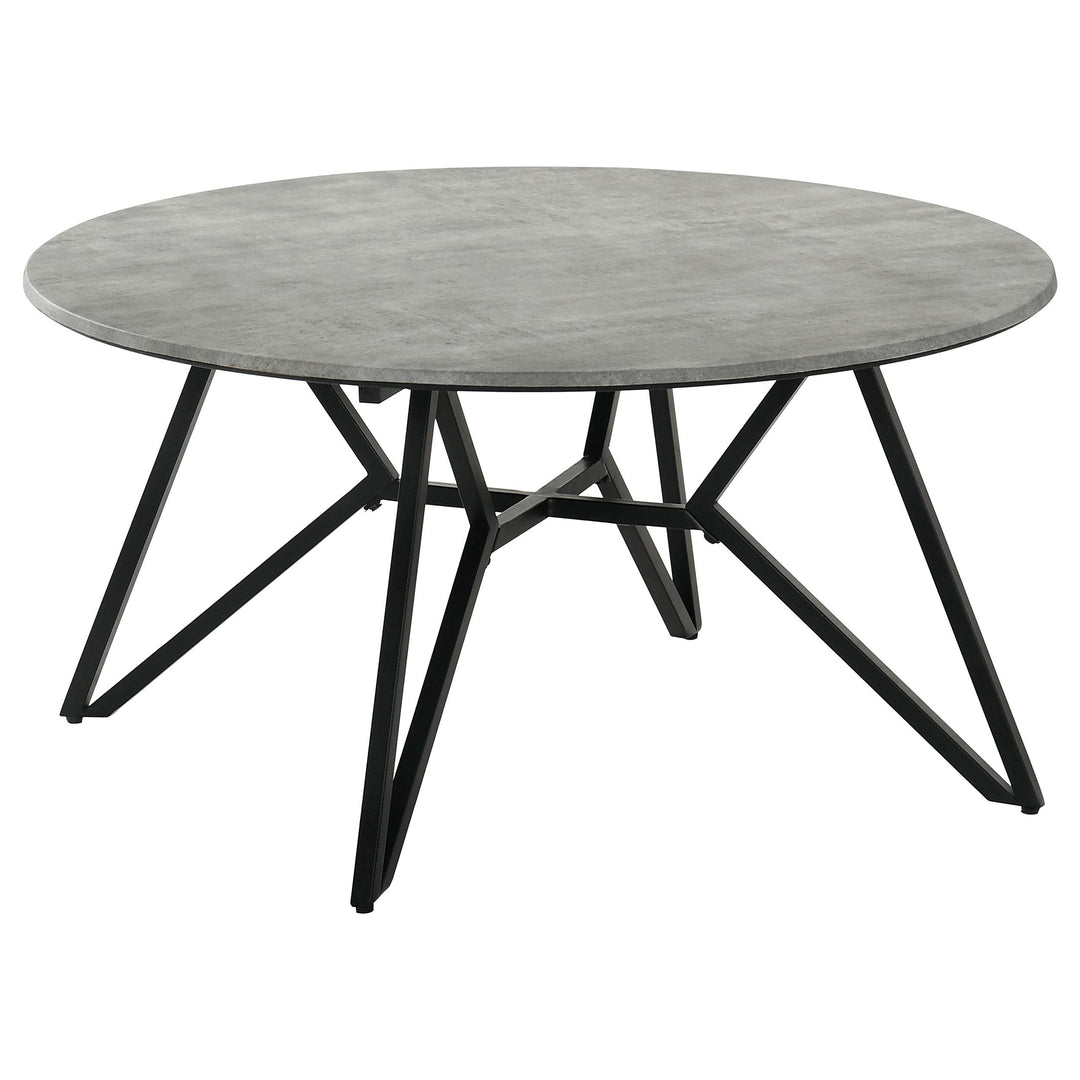 Coaster Furniture 736178 Hadi Round SmartTop Coffee Table Cement and Gunmetal