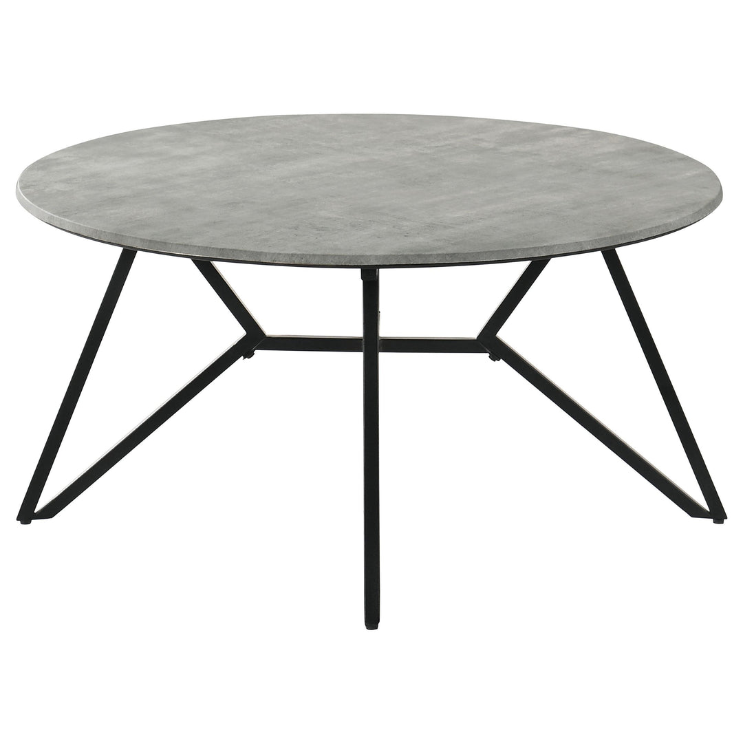 Coaster Furniture 736178 Hadi Round SmartTop Coffee Table Cement and Gunmetal