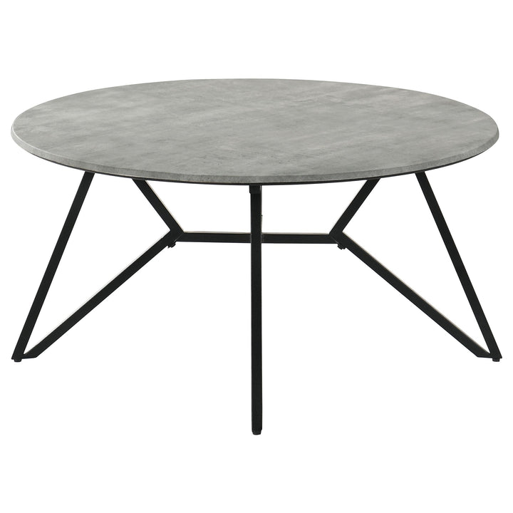 Coaster Furniture 736178 Hadi Round SmartTop Coffee Table Cement and Gunmetal