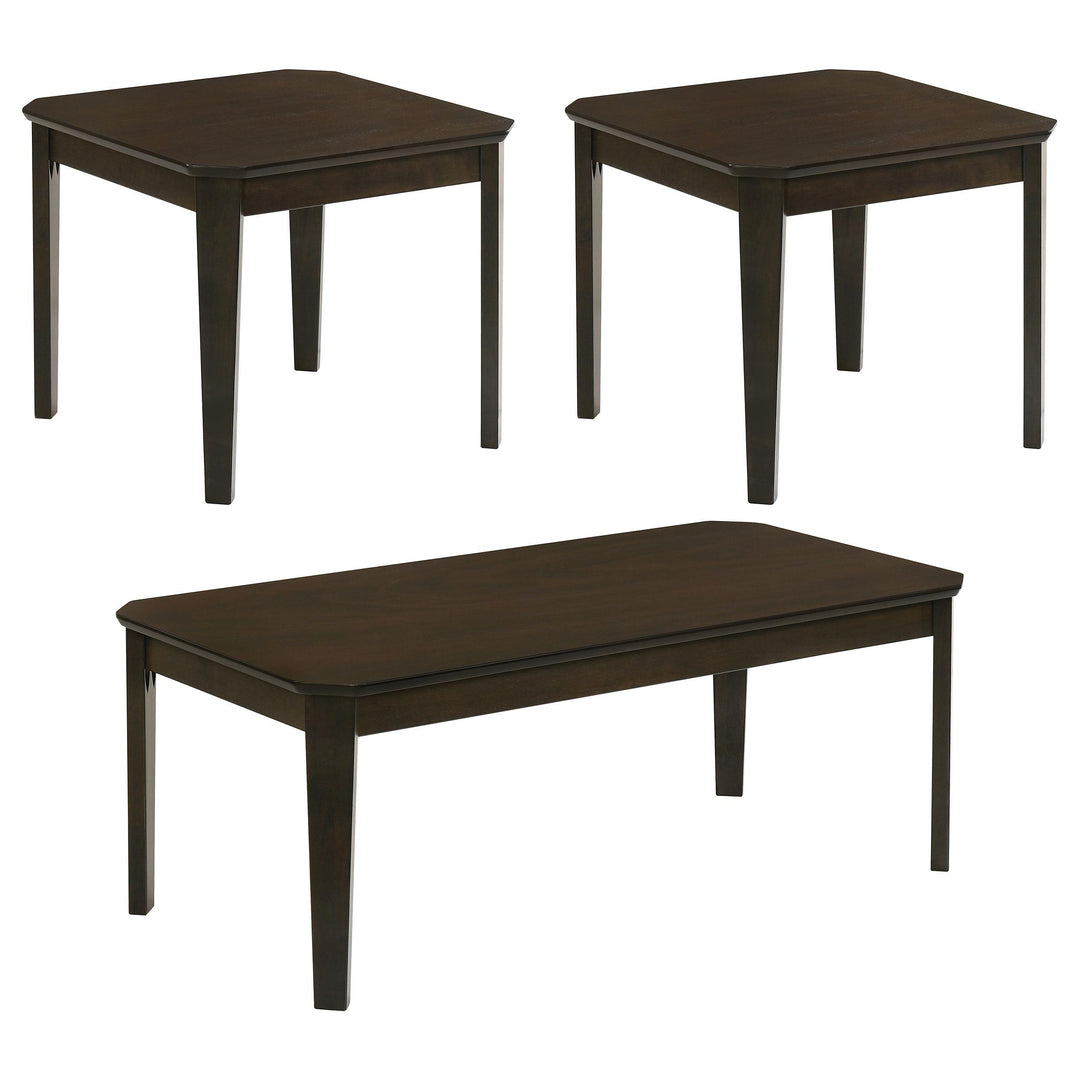 Coaster Furniture 736184 Amaro 3-Piece Coffee and End Table Set Dark Brown
