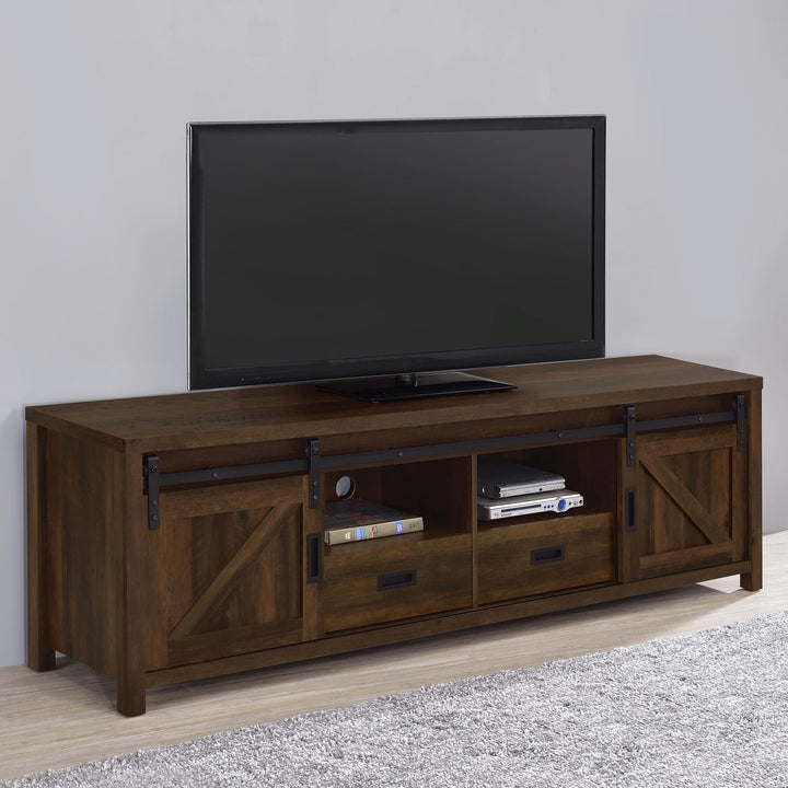 Coaster Furniture 736273 Madra 2-door Engineered Wood 79" TV Stand Dark Pine