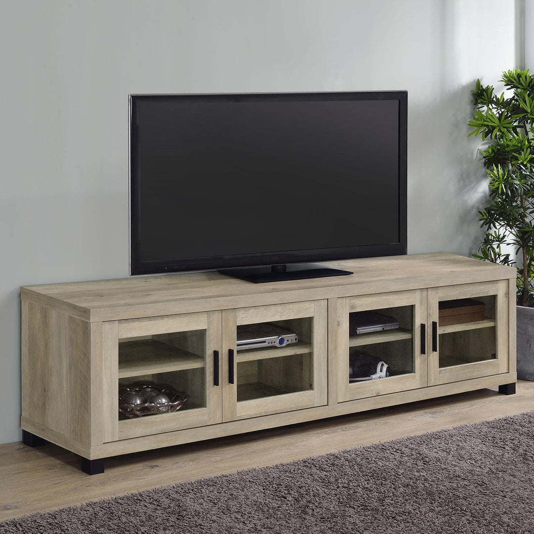 Coaster Furniture 736283 Sachin 4-door Engineered Wood 79" TV Stand Distressed Pine