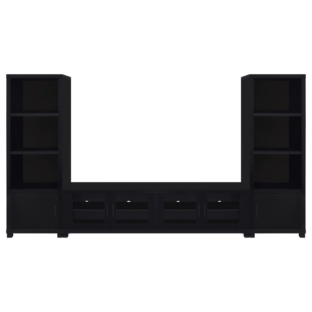 Coaster Furniture 736303-SET Jupiter 3-Piece Entertainment Center 79-inch TV Stand Black