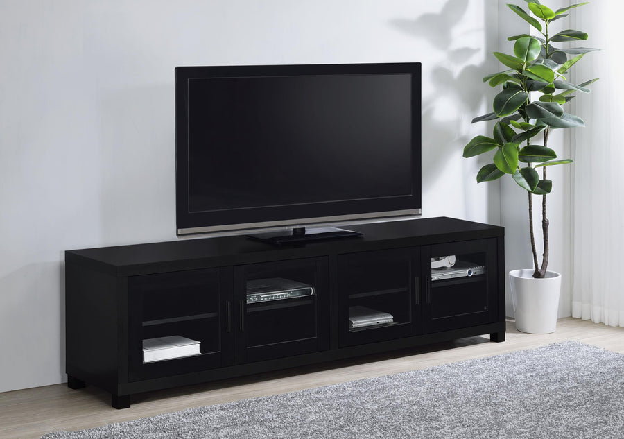 Coaster Furniture 736303 Jupiter 4-door Engineered Wood 79-inch TV Stand Black