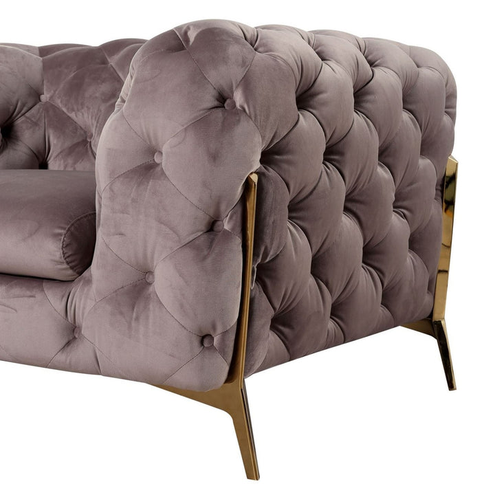 Sheila - Transitional Silver Fabric Loveseat
