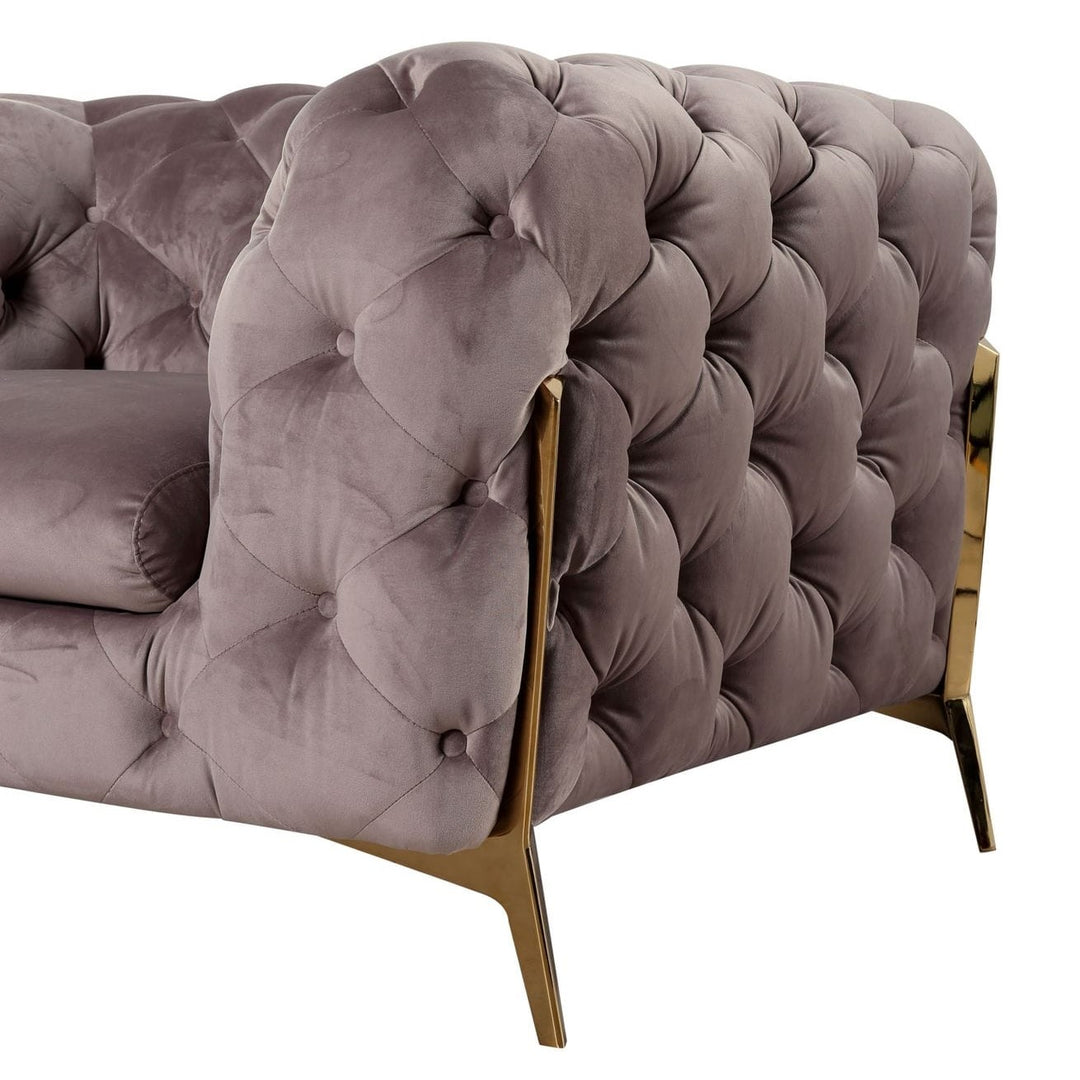 Sheila - Transitional Silver Fabric Loveseat