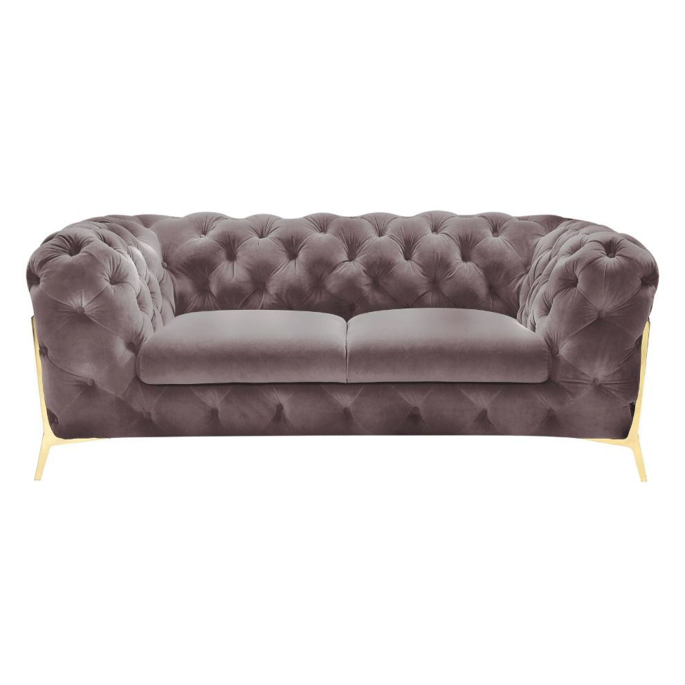 Sheila - Transitional Silver Fabric Loveseat