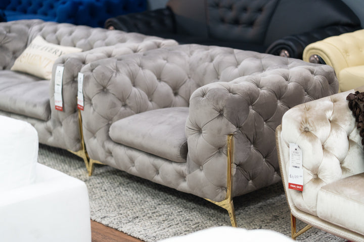 Sheila - Transitional Silver Fabric Chair
