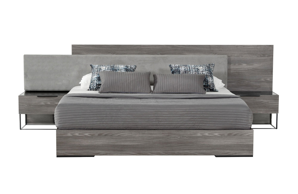 Enzo Italian Modern Grey Oak & Fabric 4-Piece Bedroom Set - View 11