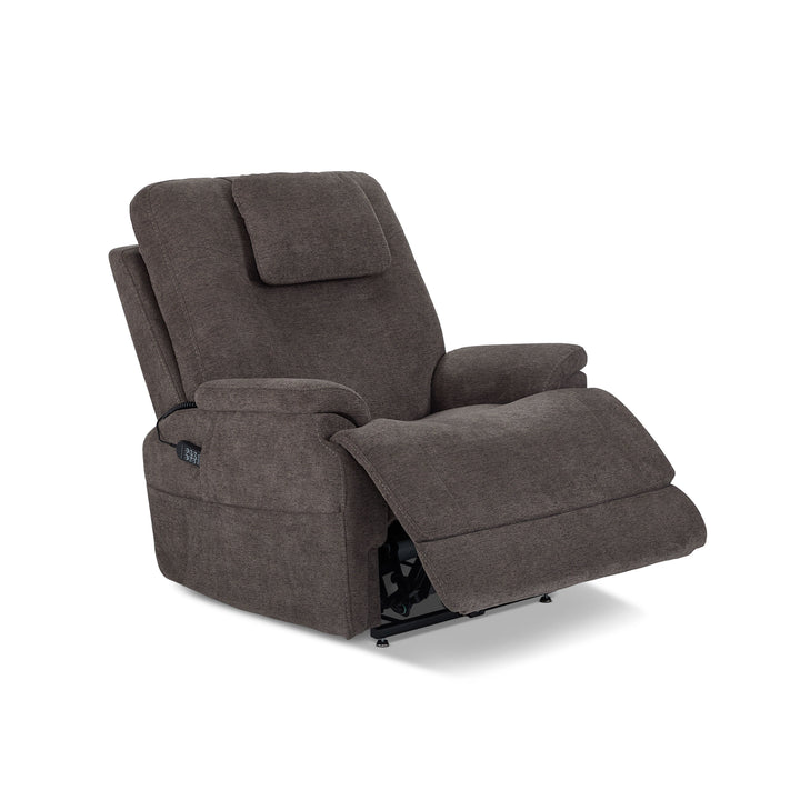 Zecliner Model 2+ Fabric Power Lift Sleep Recliner with Power Headrest, Lumbar, Heat &amp; Massage in Umber