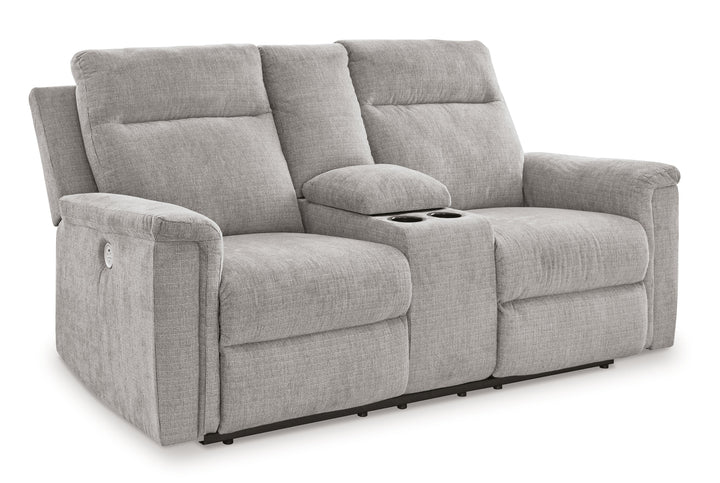 Barnsana - Dbl Power Reclining Loveseat with Console - Ash