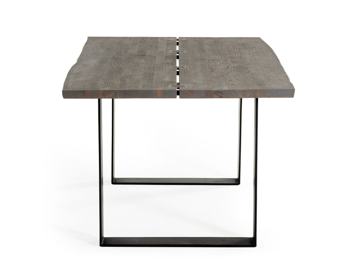 Murphy - Modern Grey Aged Oak &amp; Black Metal Dining Table