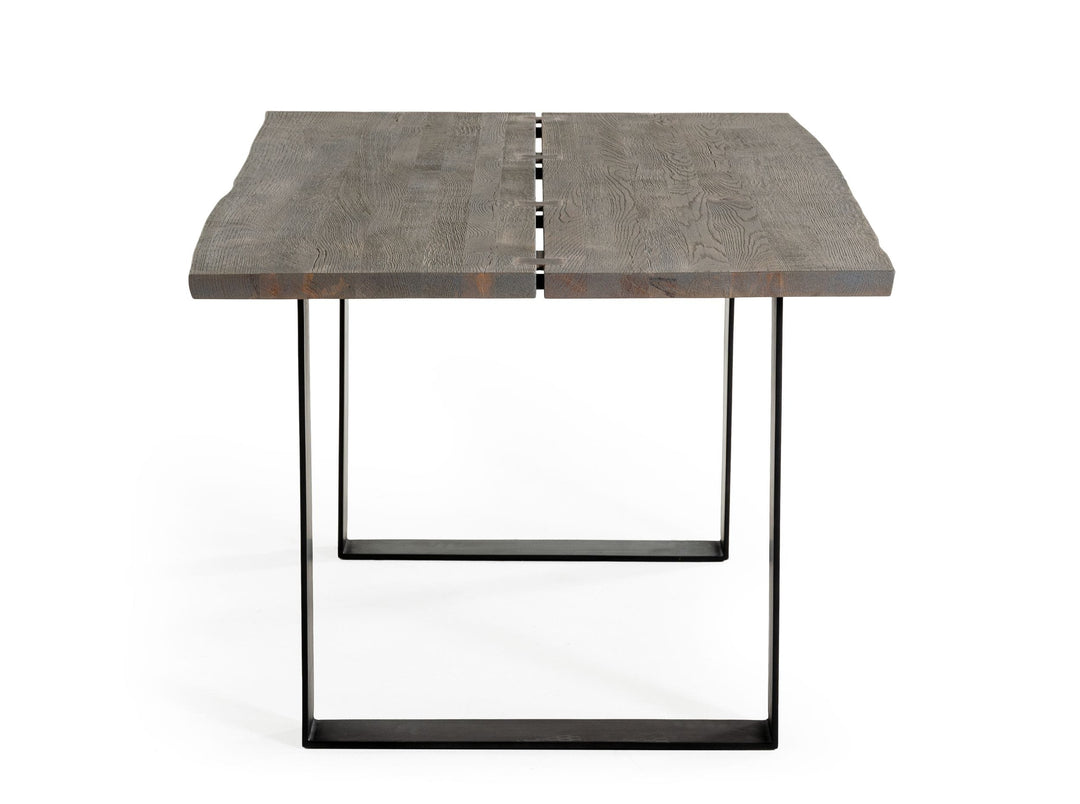 Murphy - Modern Grey Aged Oak & Black Metal Dining Table