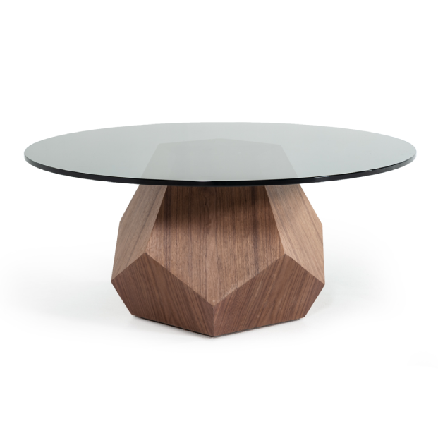 Rackham Mid-Century Walnut &amp; Smoked Glass Coffee Table