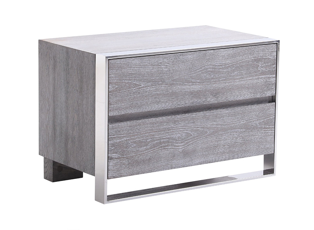 Arlene Modern Grey Elm Nightstand - View 8