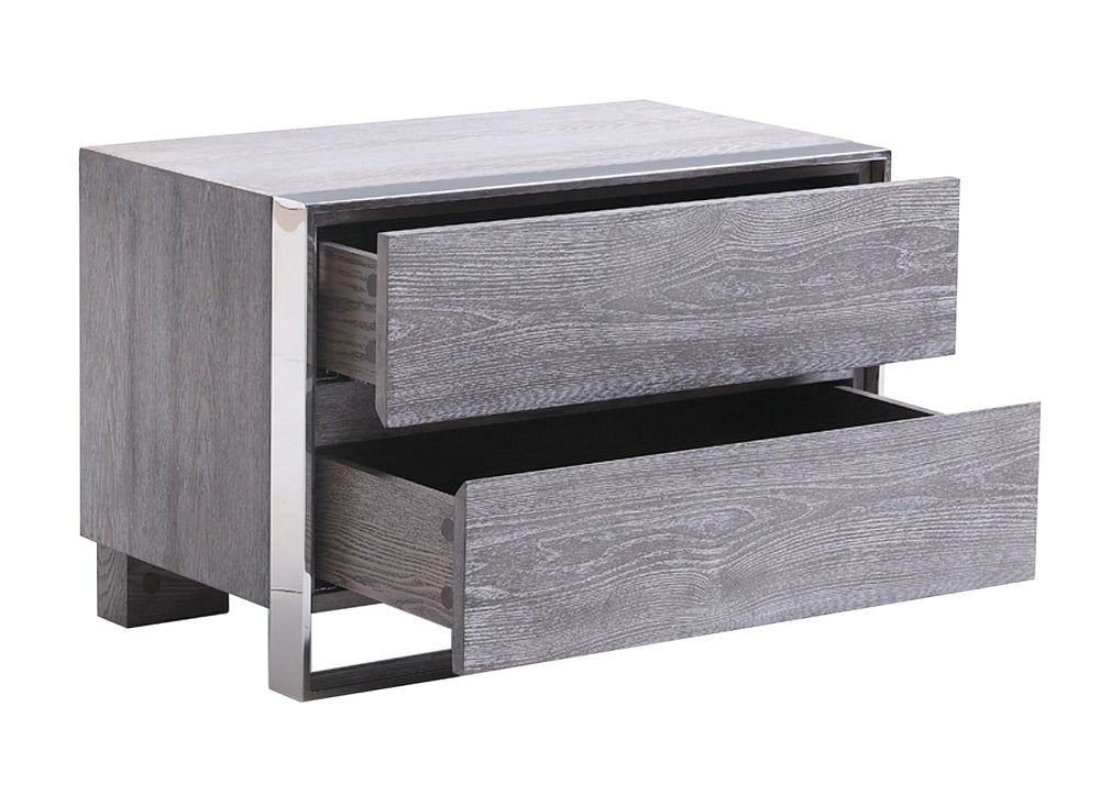 Arlene Modern Grey Elm Nightstand - View 9
