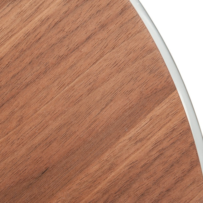 Silvia Modern Walnut & Stainless Steel End Table