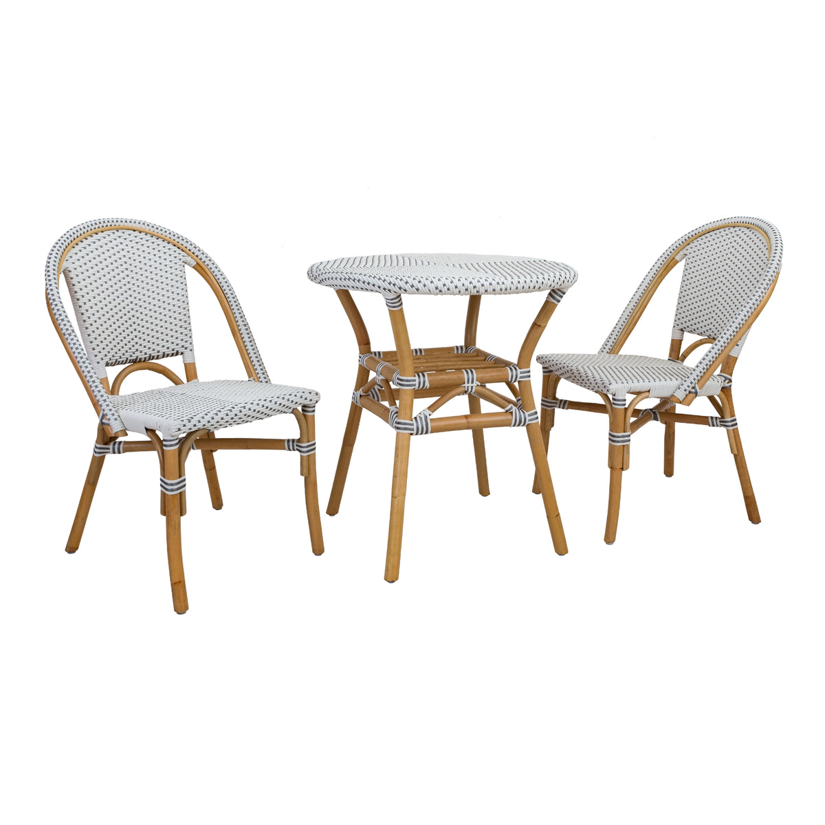 Avignon Paris Bistro Dining Side Chair - White/Gray - view 2