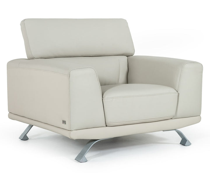 Brustle Modern Light Grey Eco-Leather Lounge Chair